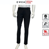 Quần Tây Nam Owen QV220959 Màu đen Dáng Slim Fit Vải Polyester