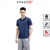Áo Thun Nam Tay Ngắn Có Cổ Aristino APS023S1 Màu Xanh Tím Than 73 Jacquard Họa Tiết Chất Liệu Polyester Kiểu Dáng Regular Fit