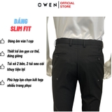 Quần Tây Nam Owen QV220959 Màu đen Dáng Slim Fit Vải Polyester