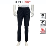 Quần Tây Nam Owen QV220957 Màu navy melange Dáng Slim Fit Vải Polyester