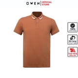 Áo Thun polo Nam Tay Ngắn Có Cổ Owen APV231361 màu nâu dáng body fit vải cotton