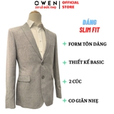 Áo Demi - Blazer Owen BLS256119 màu xám dáng ôm slim fit 2 cúc tà xẻ hai bên chất liệu polyester
