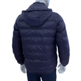 Áo Khoác Jacket Owen JK231838 màu navy đậm dáng regular fit có mũ có thể tháo rời, bo tay, bo gấu chất liệu polyester