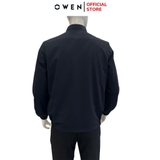 Áo khoác Jacket Owen JK256171 màu xanh tím than dáng regular fit, cổ cao 3 phân, khóa kéo, tay và gấu bo chun chất liệu Nylon Spandex