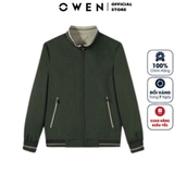 Áo Khoác Jacket Owen JK231620 màu dark moss họa tiết dáng regular fit  vải polyester