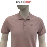 Áo thun polo Nam Tay Ngắn Có Cổ Owen APV253664 màu hồng nhạt dáng body fit tà bằng chất liệu cafe