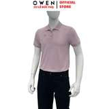 Áo thun polo Nam Tay Ngắn Có Cổ Owen APV253664 màu hồng nhạt dáng body fit tà bằng chất liệu cafe