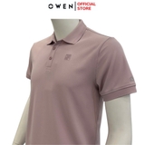 Áo thun polo Nam Tay Ngắn Có Cổ Owen APV253664 màu hồng nhạt dáng body fit tà bằng chất liệu cafe