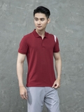 Áo Thun Nam Tay Ngắn Có Cổ Aristino APS008S1 Màu Booc Đô 35 Kiểu Dáng Slim Fit Chất Liệu Cotton