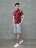 Áo Thun Nam Tay Ngắn Có Cổ Aristino APS008S1 Màu Booc Đô 35 Kiểu Dáng Slim Fit Chất Liệu Cotton