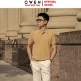 Áo Polo len ngắn tay Owen ALP251290N màu nâu nhạt dáng suông regular fit chất liệu Rayon