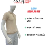 Áo Polo len ngắn tay Owen ALP251292N màu be nhạt dáng suông regular fit chất liệu Rayon