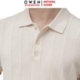 Áo Polo len ngắn tay Owen ALP251292N màu be nhạt dáng suông regular fit chất liệu Rayon