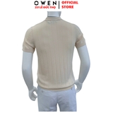 Áo Polo len ngắn tay Owen ALP251292N màu be nhạt dáng suông regular fit chất liệu Rayon