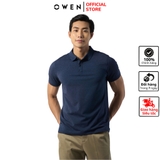 Áo Thun polo Nam Tay Ngắn Có Cổ Owen APV231358 màu navy melange dáng body fit vải cotton