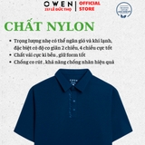 Áo thun polo Nam Tay Ngắn Có Cổ Owen APV253604 màu xanh dương dáng body fit tà bằng Chất liệu Nylon