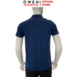 Áo thun polo Nam Tay Ngắn Có Cổ Owen APV253604 màu xanh dương dáng body fit tà bằng Chất liệu Nylon