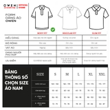 Áo thun polo Nam Tay Ngắn Có Cổ Owen APV253658 màu trắng viền xanh dáng body fit tà bằng Chất liệu Cafe