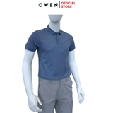 Áo thun polo Nam Tay Ngắn Có Cổ Owen APV253661 màu xanh đậm dáng suông tà bằng xẻ tà chất liệu polyester cafe