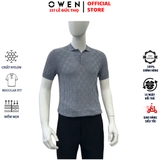 Áo Polo len ngắn tay Owen APL251308N màu xám đậm dáng suông regular fit chất liệu Rayon
