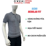 Áo Polo len ngắn tay Owen APL251308N màu xám đậm dáng suông regular fit chất liệu Rayon