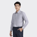 Áo Sơ Mi Nam Dài Tay Aristino ALS10402 Màu xám Solid dobby Dáng Slim Fit Vải Sợi Tre