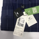 Áo Sơ Mi Nam Tay Dài Aristino ALS28801 Màu Xanh Tím Than Kẻ Trắng Dáng SLim Fit Không Túi Vải Sợi Tre