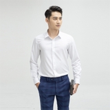 Áo Sơ Mi Trắng Dài Tay Nam Aristino ALSR18 (ALS5000Z - ALS0080S1) Màu Trắng Trơn Vải Micro Polyester Dáng Slim Fit Tà Lượn Không Túi Ngực