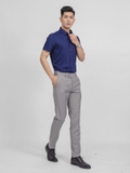 Áo Sơ Mi Nam Tay Ngắn Aristino ASS021S9 Màu Xanh Tím Than Solid Dáng Slim Fit Chất Liệu Sợi Sồi