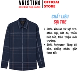 Áo Sơ Mi Nam Dài Tay Aristino ALS1030S1 màu xanh tím than dệt jacquard