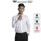 Áo Sơ Mi Nam Tay Dài Aristino ALSR08 (ALS30707) Màu Trắng Dáng Slim Fit Không Túi Vải Sợi Tre