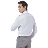 Áo Sơ Mi Trắng Nam Tay Dài Owen AS230318D (AS221196D) màu trắng trơn dáng slim fit tà lượn không túi vải nano