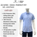 Áo Sơ Mi Nam Ngắn Tay Aristino ASS073AS3 màu xanh kẻ tăm