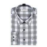 Áo Sơ Mi Nam Tay Dài Owen AR221019DT Black white Checked Dáng Regular Fit Vải Sợi Tre ( Bamboo)