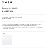 Áo Sơ Mi Trắng Nam Tay Dài Owen AS221199D (AS230329D-AS240103D) Dáng Slim Fit Không Túi Ngực Màu Trắng Trơn Vải Sợi Sồi