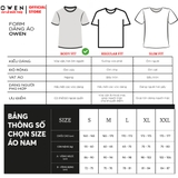 Áo Thun Nam Tay Ngắn Không Cổ Owen TSN253669 màu đỏ đậm dáng suông tà bằng cổ tròn chất liệu cotton