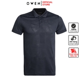 Áo Thun polo Nam Tay Ngắn Có Cổ Owen APT231210 màu Dark Navy họa tiết Dáng Body Fit vải sợi tre