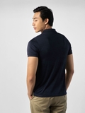 Áo Thun polo Nam Tay Ngắn Có Cổ Owen APT231210 màu Dark Navy họa tiết Dáng Body Fit vải sợi tre