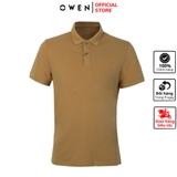 Áo Thun polo Nam Tay Ngắn Có Cổ Owen APV231385 màu nâu nhạt dáng body fit Vải cotton