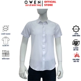 Áo Sơ Mi Trắng Nam Tay Ngắn Owen AS260504NBF Slim Fit Không Túi