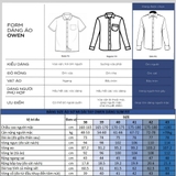 Áo Sơ Mi Nam Tay Dài Owen AS230539D màu kẻ chìm xanh dáng slim fit tà lượn không túi vải sợi tre