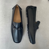 Giầy tây Owen GD233346 màu đen trơn kiểu giày lười Moccasin đế âm chất liệu da thật
