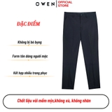 Quần tây Nam Owen QG252460 màu xanh tím than dáng suông thể thao S-form chất liệu polyester