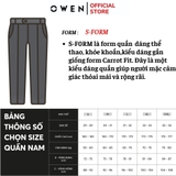 Quần tây Nam Owen QG252460 màu xanh tím than dáng suông thể thao S-form chất liệu polyester