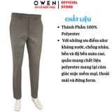 Quần tây Nam Owen QG252538 màu xám dáng suông S - fom chất liệu polyester