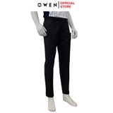 Quần tây Nam Owen QGT252410 màu đen dáng suông thể thao S-form cạp tăng đơ chất liệu TR spandex