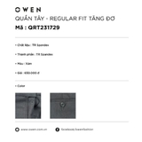 Quần Tây Nam Owen QRT231729 màu xám trơn dáng regular fit cạp tăng đơ vải polyester