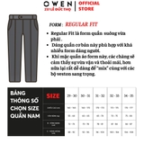 Quần Tây Nam Owen QRT252418 màu xanh tím than dáng suông regular fit cạp tăng đơ chất liệu TR spandex