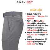 Quần Tây Nam Owen QS242808 màu xám kẻ caro chìm dáng ôm slim fit chất liệu TR Spandex
