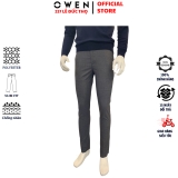 Quần Tây Nam Owen QST231856 màu dark grey melange trơn dáng slim fit cạp tăng đơ Chất Liệu Polyester